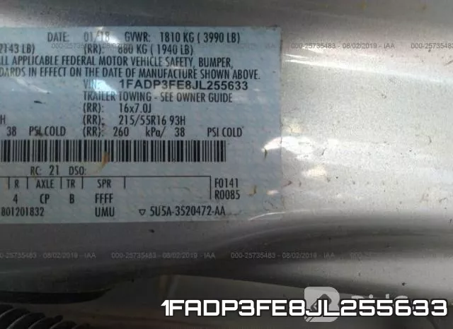 1FADP3FE8JL255633 фото 10