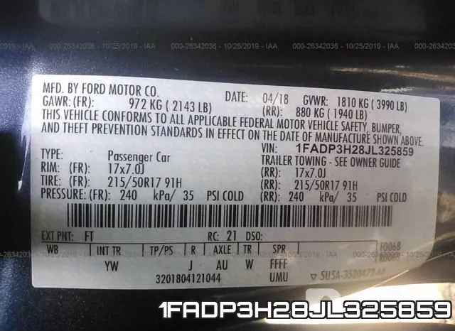 1FADP3H28JL325859 фото 10
