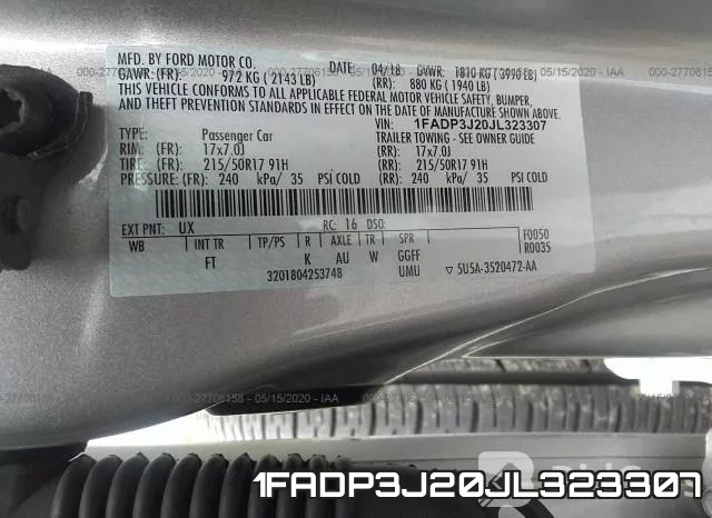 1FADP3J20JL323307 фото 10