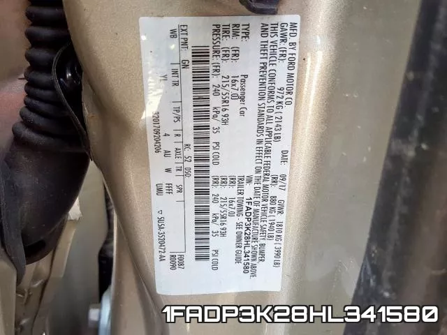 1FADP3K28HL341580 фото 2