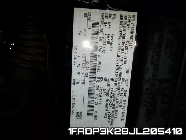 1FADP3K28JL205410 фото 2