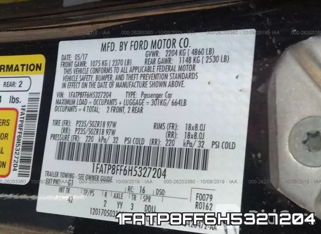 1FATP8FF6H5327204 фото 10