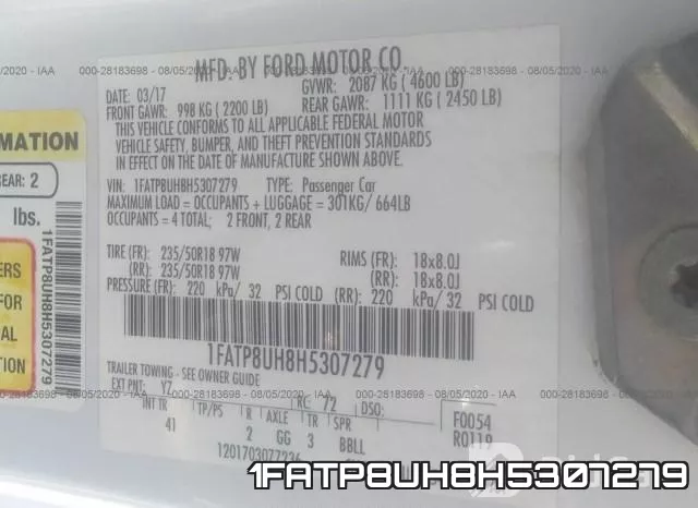 1FATP8UH8H5307279 фото 10