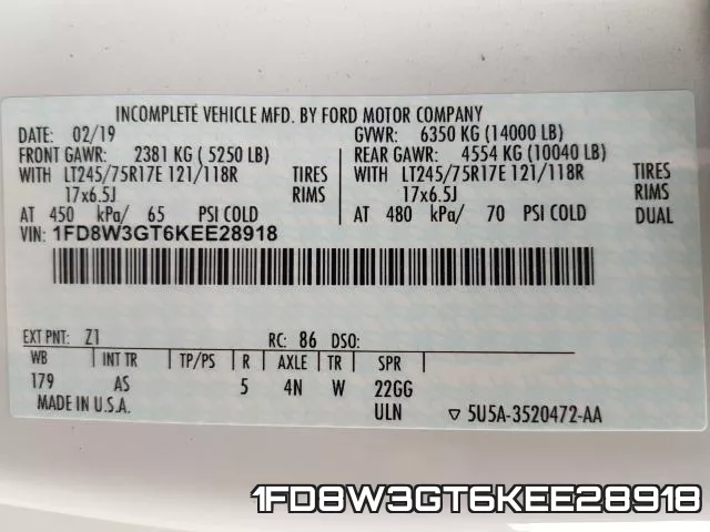 1FD8W3GT6KEE28918 фото 2