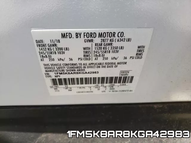 1FM5K8AR8KGA42983 фото 2