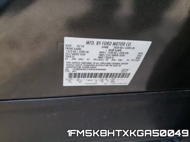 1FM5K8HTXKGA50049 фото 2