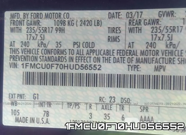 1FMCU0F70HUD56552 фото 10