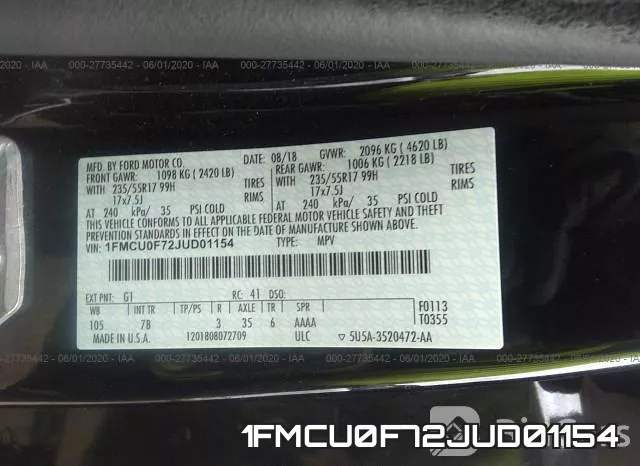 1FMCU0F72JUD01154 фото 10