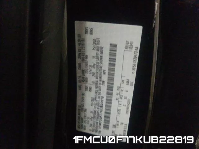 1FMCU0F77KUB22819 фото 2