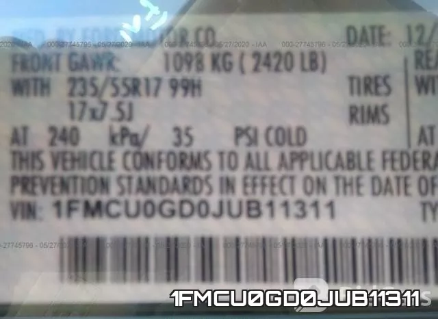 1FMCU0GD0JUB11311 фото 10