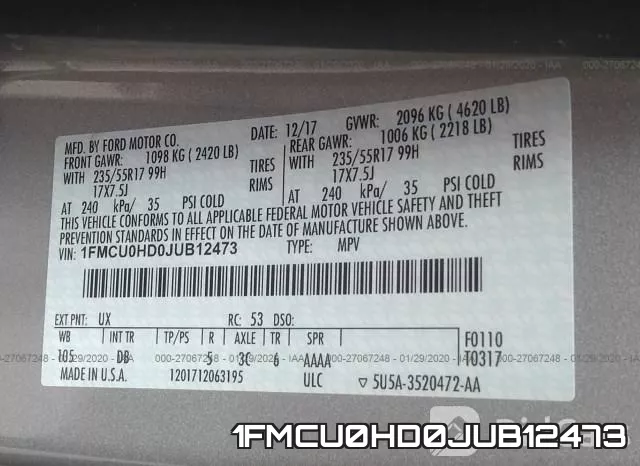 1FMCU0HD0JUB12473 фото 10