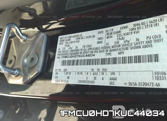 1FMCU0HD7KUC44034 фото 10