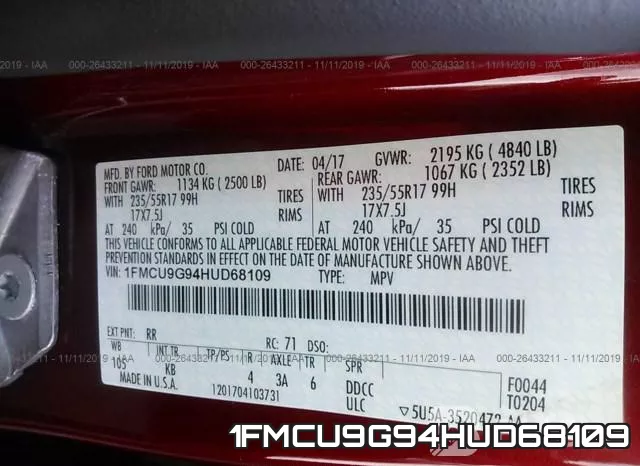1FMCU9G94HUD68109 фото 10