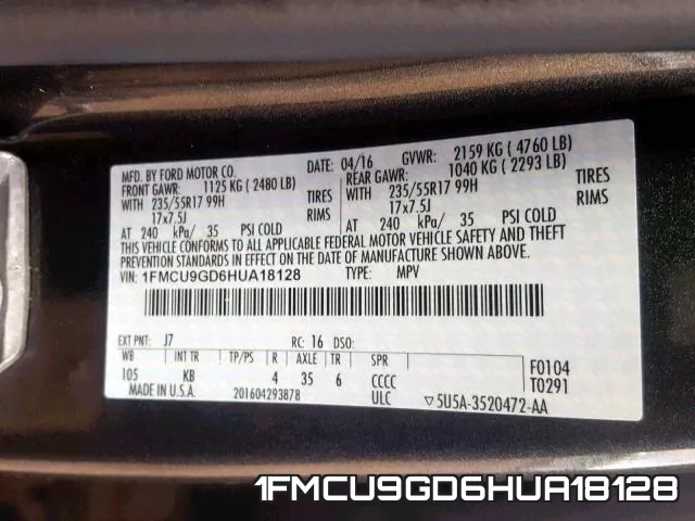 1FMCU9GD6HUA18128 фото 2