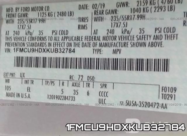 1FMCU9HDXKUB32784 фото 10