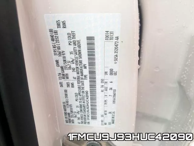 1FMCU9J93HUC42090 фото 2