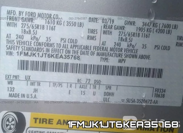1FMJK1JT6KEA35768 фото 10