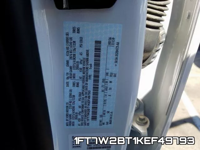 1FT7W2BT1KEF49793 фото 2