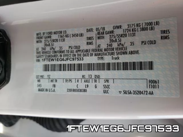 1FTEW1EG6JFC97533 фото 2