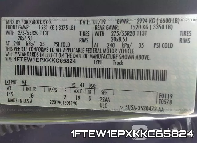 1FTEW1EPXKKC65824 фото 10