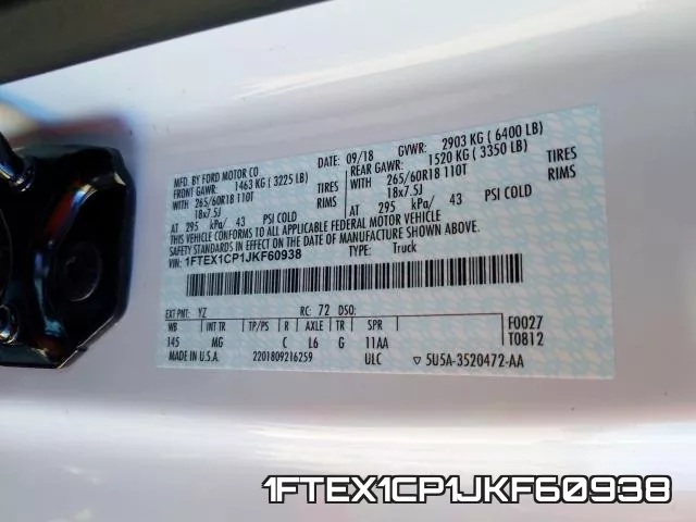1FTEX1CP1JKF60938 фото 2