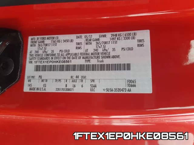 1FTEX1EP0HKE08561 фото 2