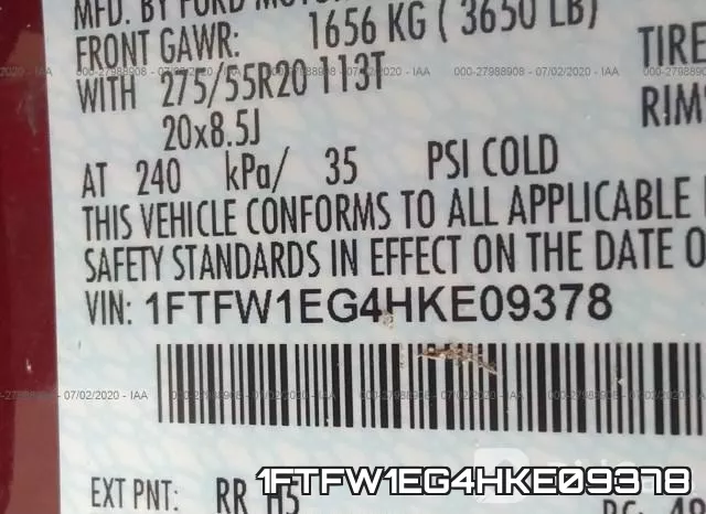 1FTFW1EG4HKE09378 фото 10