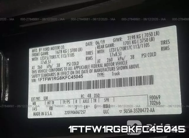 1FTFW1RG8KFC45045 фото 10