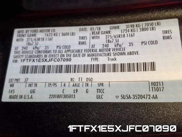 1FTFX1E5XJFC07090 фото 2