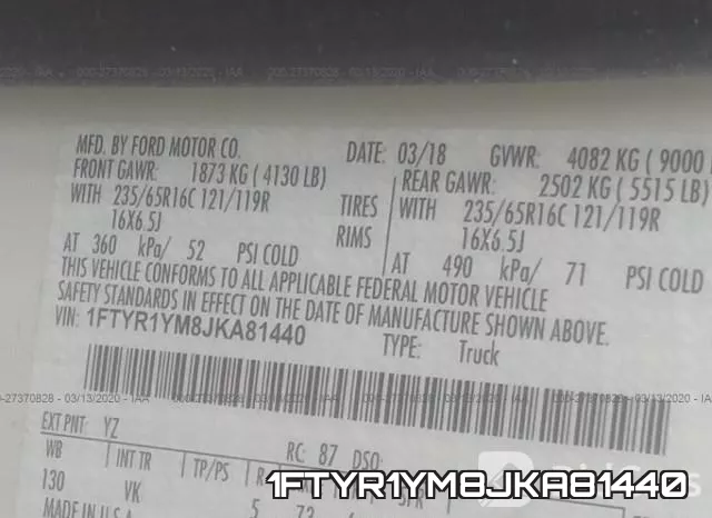 1FTYR1YM8JKA81440 фото 10