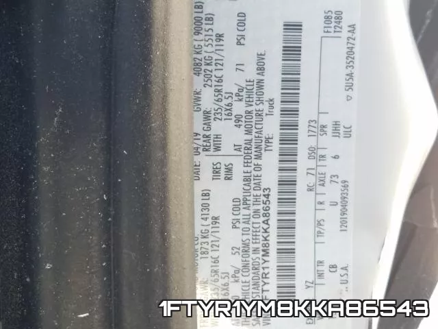 1FTYR1YM8KKA86543 фото 2