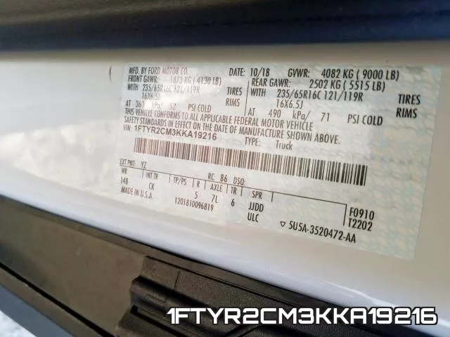 1FTYR2CM3KKA19216 фото 2