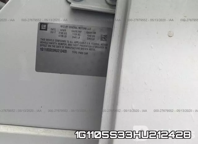 1G1105S33HU212428 фото 10