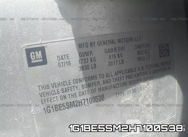 1G1BE5SM2H7100538 фото 10