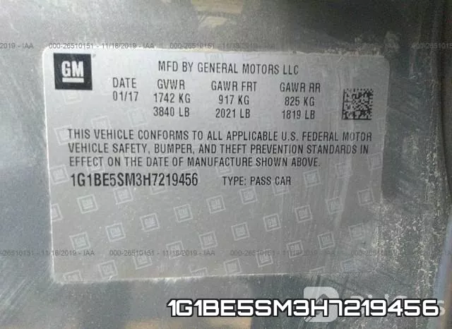 1G1BE5SM3H7219456 фото 10