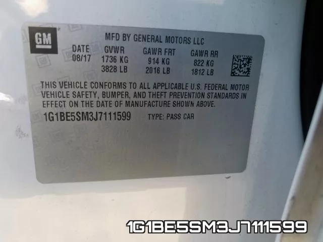 1G1BE5SM3J7111599 фото 2