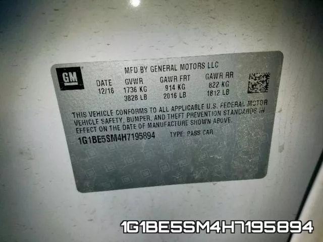 1G1BE5SM4H7195894 фото 2