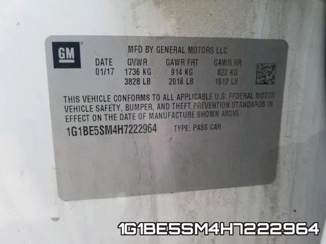 1G1BE5SM4H7222964 фото 2