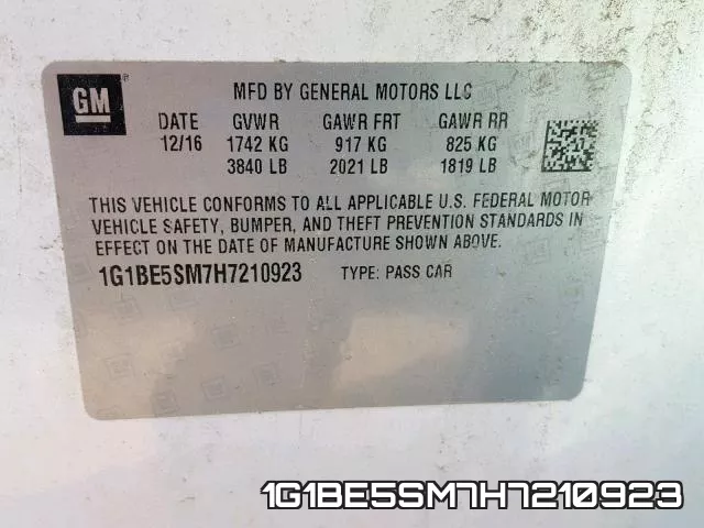 1G1BE5SM7H7210923 фото 2