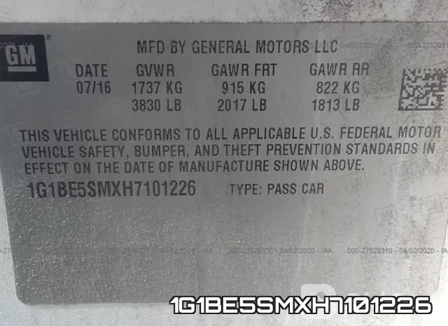 1G1BE5SMXH7101226 фото 10