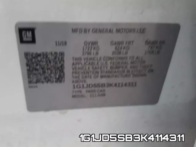 1G1JD5SB3K4114311 фото 2