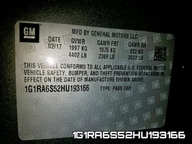 1G1RA6S52HU193166 фото 2