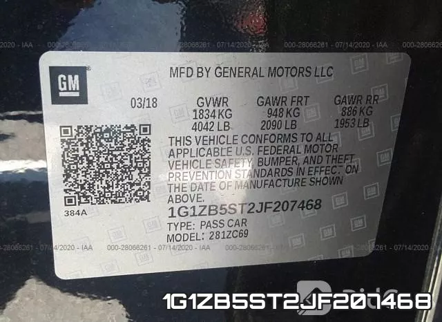 1G1ZB5ST2JF207468 фото 10