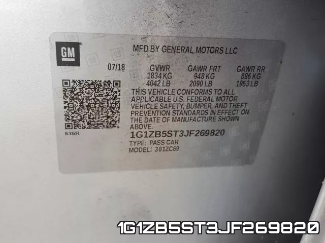 1G1ZB5ST3JF269820 фото 2