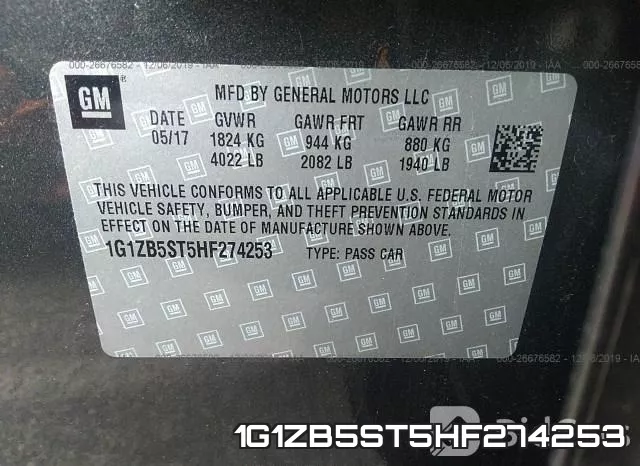 1G1ZB5ST5HF274253 фото 10