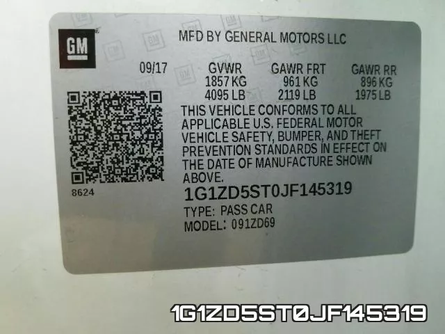 1G1ZD5ST0JF145319 фото 2