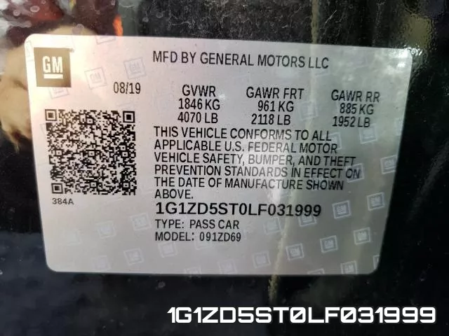 1G1ZD5ST0LF031999 фото 2