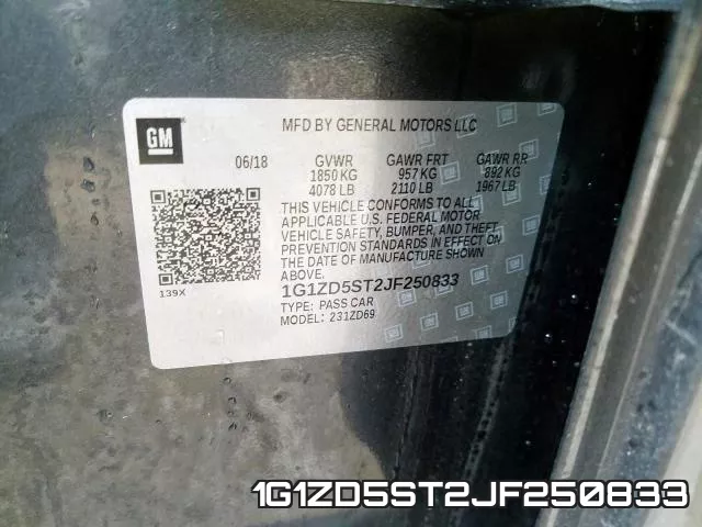 1G1ZD5ST2JF250833 фото 2