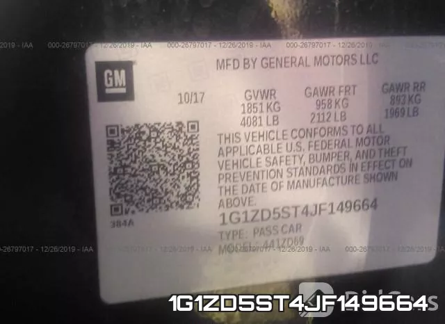 1G1ZD5ST4JF149664 фото 10