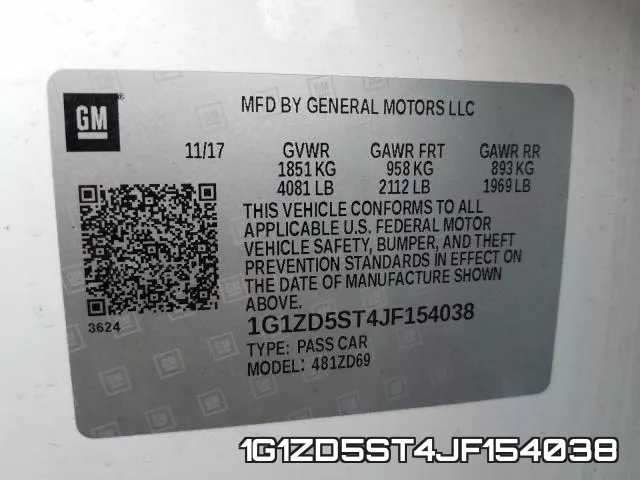 1G1ZD5ST4JF154038 фото 2